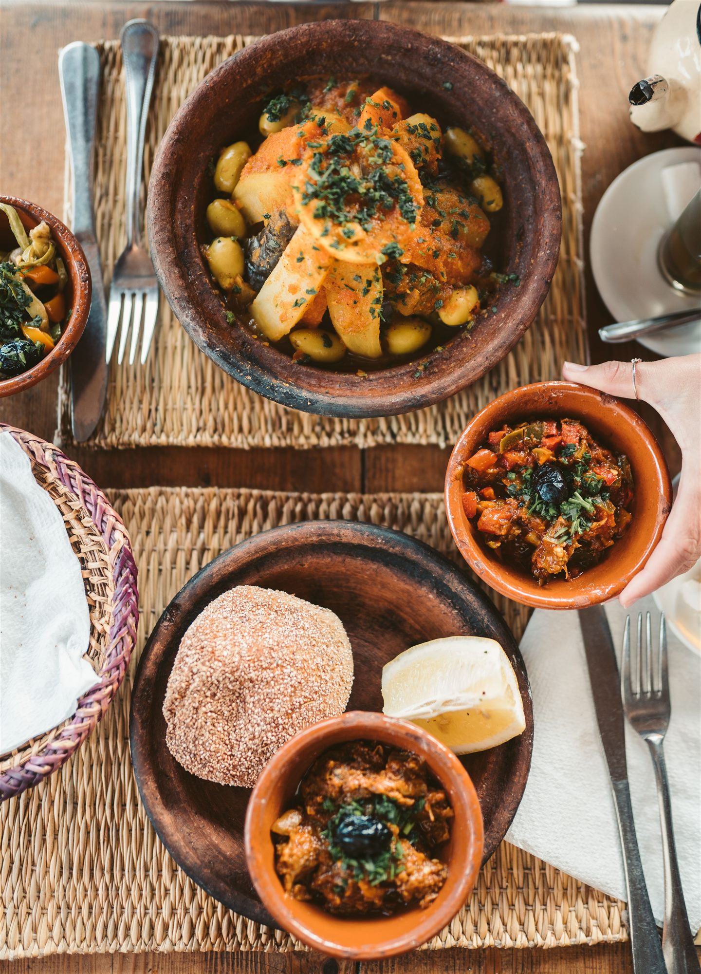 Outdoor Moroccan dinner in Tamri's banana valley